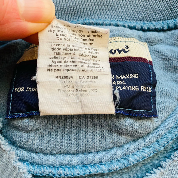 Champion USS Massachusetts Navy Battleship Blue Cutoff Cotton Crew Sweatshirt - Picture 9 of 9